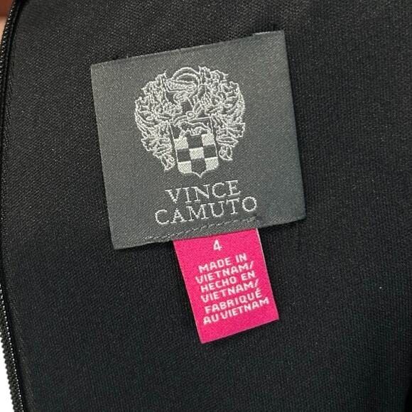 Vince Camuto Crepe Sequin Off Shoulder Dress NWT Women's Sz 4 Black Glam Bold - Picture 4 of 8